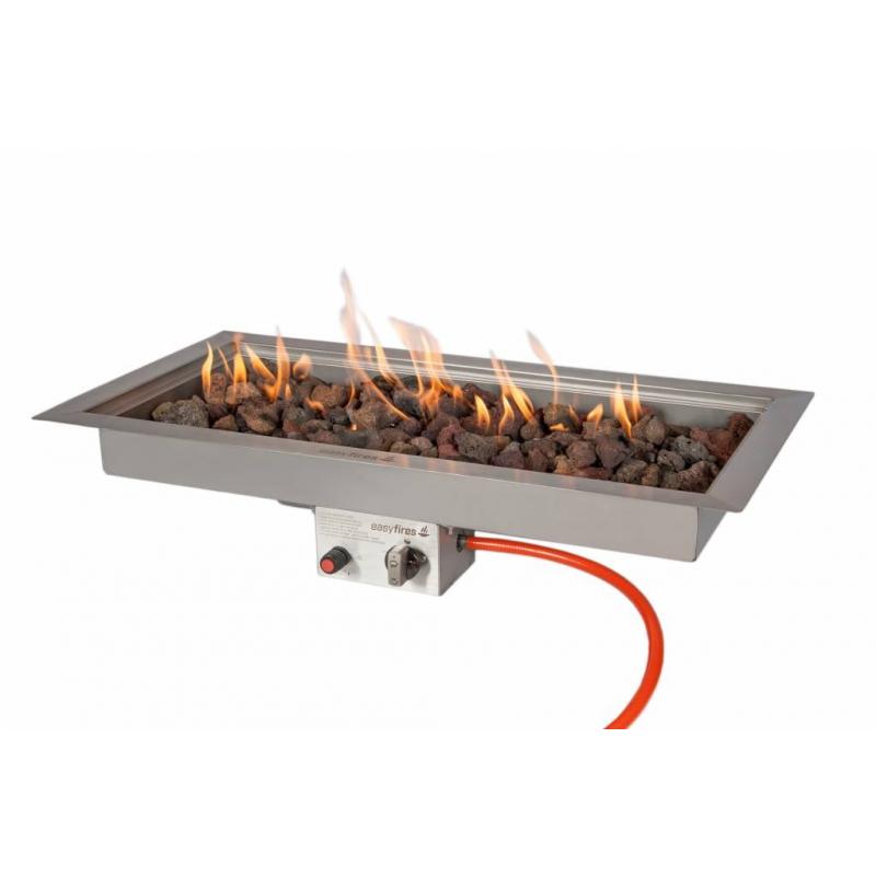 Easy Fires inbouwbrander rechthoek 78x38x16,5cm.