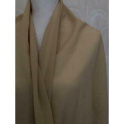 Polyester sjaal - beige met geborduurde rand - 60x226 cm