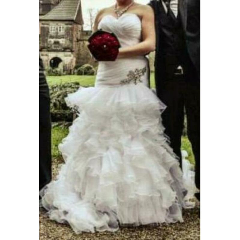 Mooie witte mermaid trouwjurk maat M/L