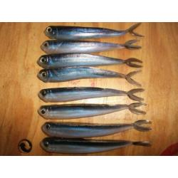 8 stuks kunstaas shads / roofvis shads / dropshot shads