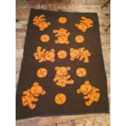 bruine oranje vintage retro kleed deken kinderkleed