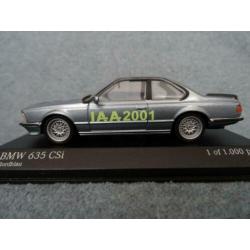 BMW E24 635 CSi blauw IAA 2001 Minichamps 1:43 ZELDZAAM