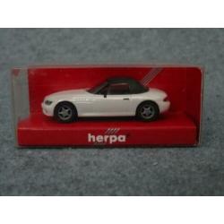 BMW E36 Z3 roadster + losse soft top wit metallic Herpa 1:87