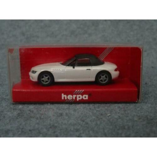 BMW E36 Z3 roadster + losse soft top wit metallic Herpa 1:87