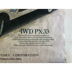 1934 Mitsubishi px33 4wd vintage militaria poster