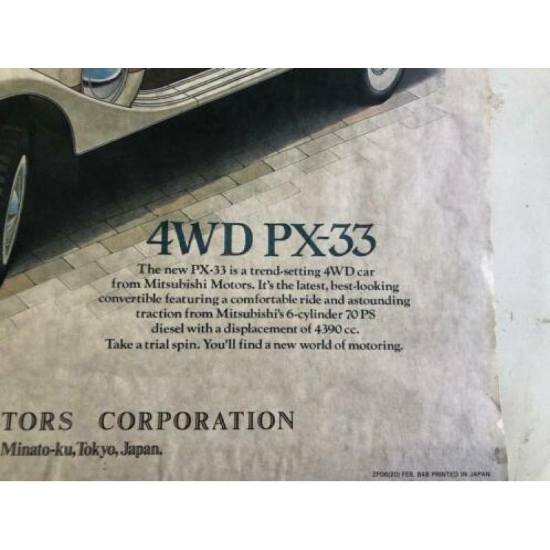 1934 Mitsubishi px33 4wd vintage militaria poster