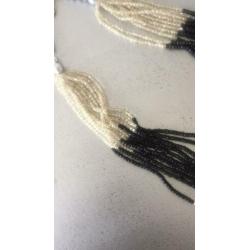 Vintage ketting 10 strengen kraaltjes