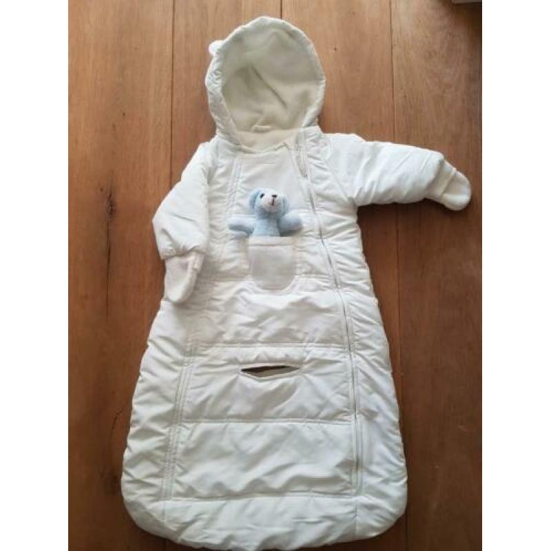 Slaapzak/skipak wit,mt 62/68 voor kinderwagen of maxi cosi