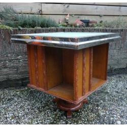 Retro Vintage tafel bijzet tafel bubbleglas chroom 60ties