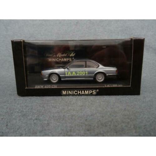 BMW E24 635 CSi blauw IAA 2001 Minichamps 1:43 ZELDZAAM