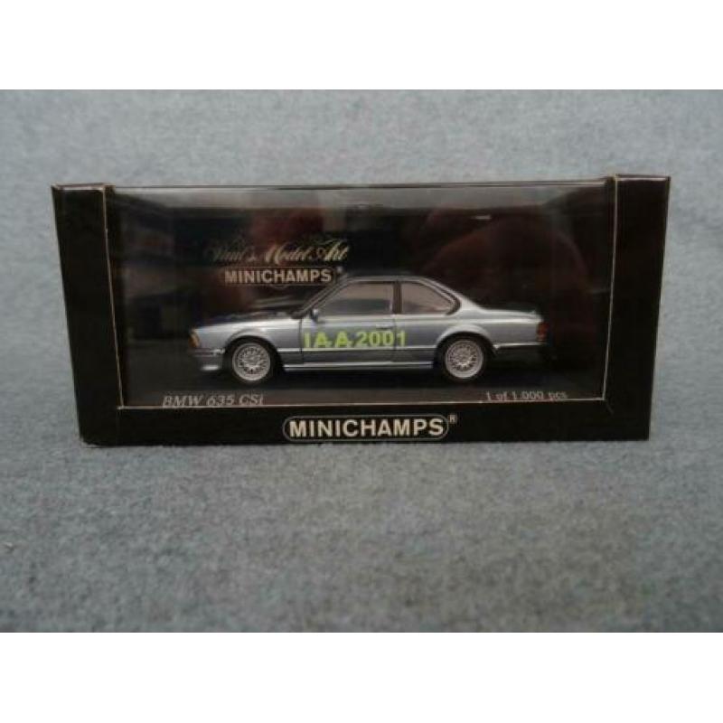 BMW E24 635 CSi blauw IAA 2001 Minichamps 1:43 ZELDZAAM