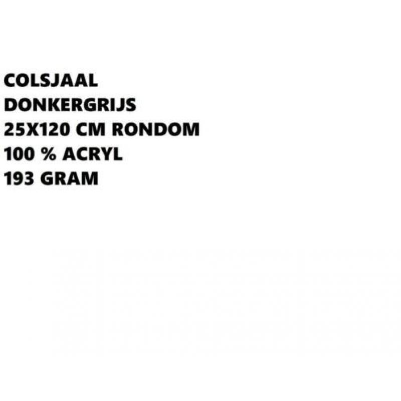 Colsjaal - donkergrijs - acryl