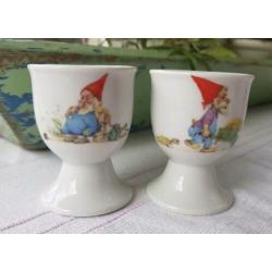 Eierdopjes Royal Schwabap porcelain original en schaaltjes