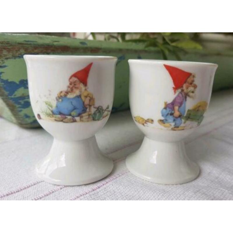 Eierdopjes Royal Schwabap porcelain original en schaaltjes