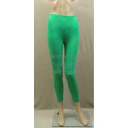 Trendy groene legging met studs One Size (325)