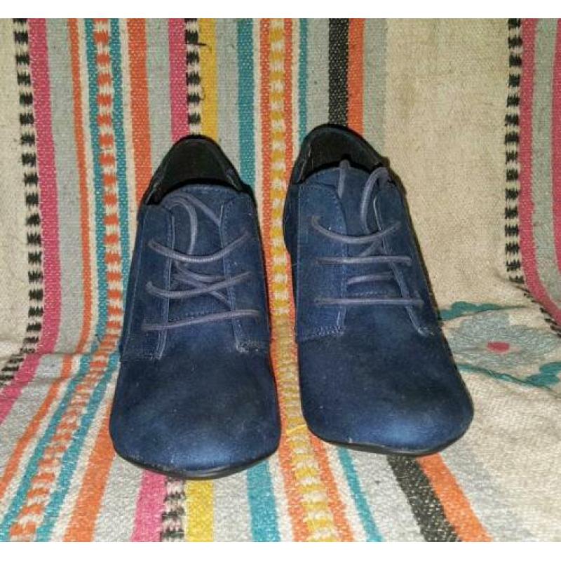 Blue suede shoes marine blauwe pumps maat 36