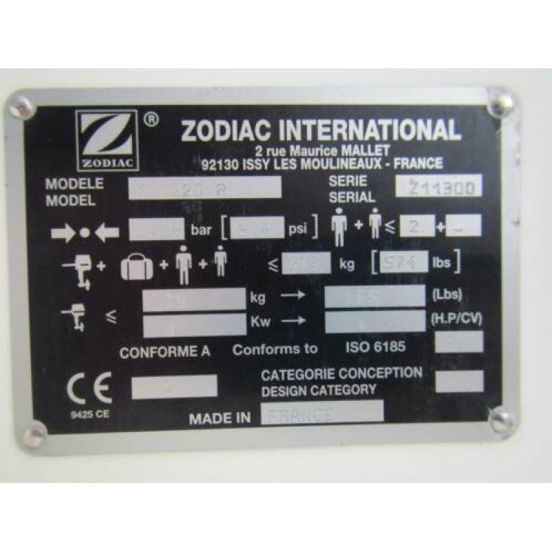Zodiac 220 rib yachtline