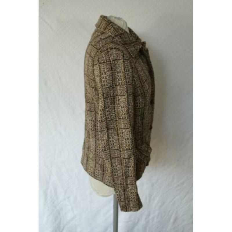 Gaaf bruin jaren '70 jasje.Mt S.50% wol.15% angora.Glaser