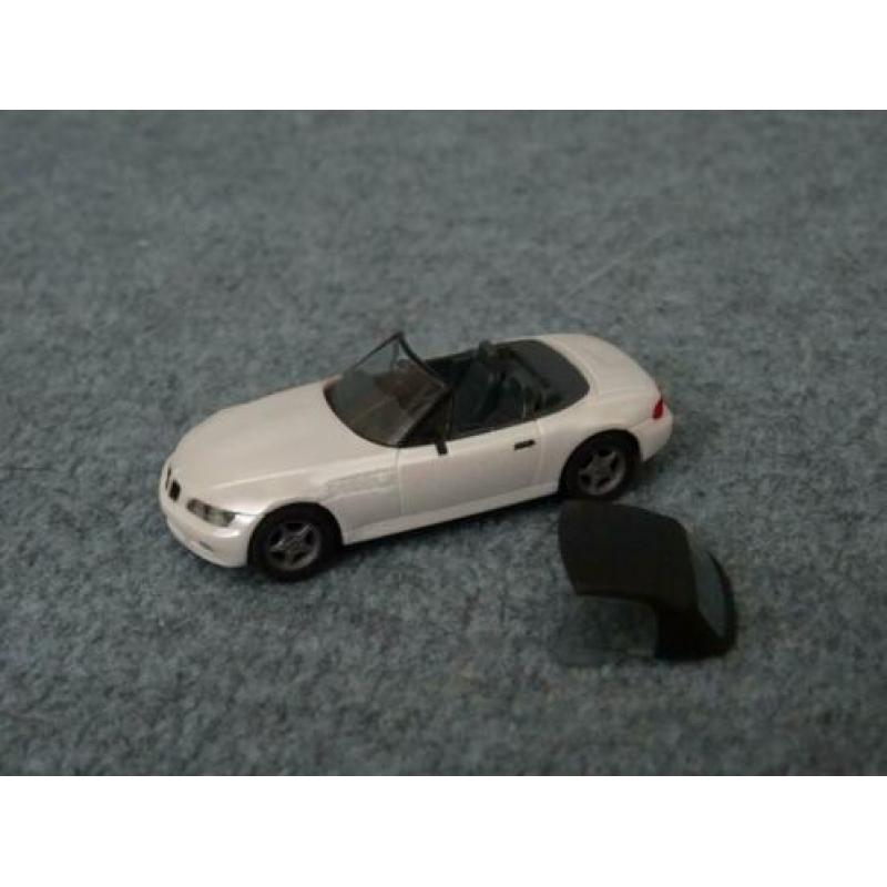 BMW E36 Z3 roadster + losse soft top wit metallic Herpa 1:87