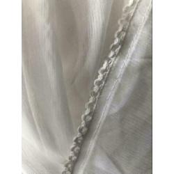 Sjaal - wit gorgette met kant - 93x221 cm