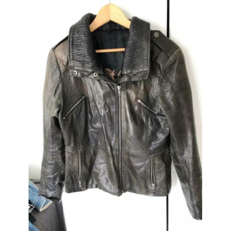 Transmission leren jas mt M
