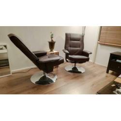 2x draai fauteuil met verstelbare rugleuning