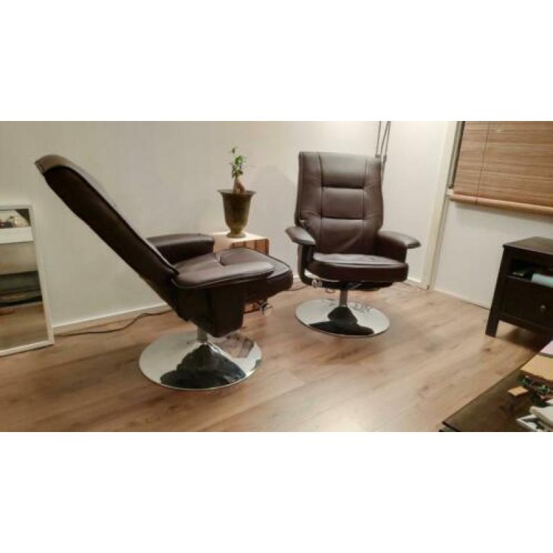 2x draai fauteuil met verstelbare rugleuning