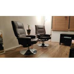 2x draai fauteuil met verstelbare rugleuning