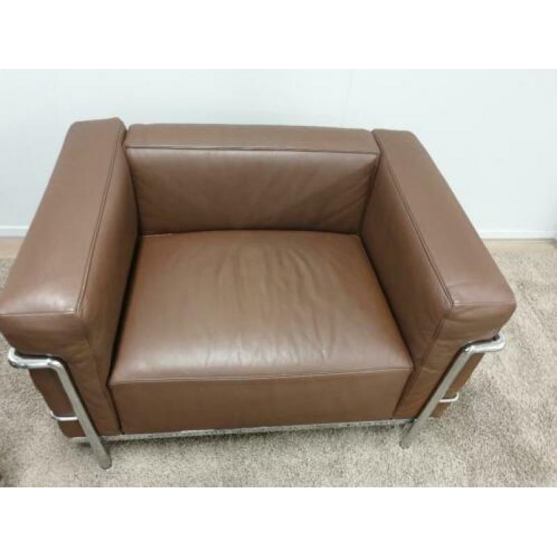 LC3 fauteuils | Le Corbustier | Cassina | Bruin leder