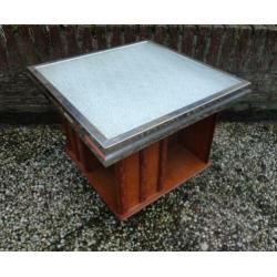Retro Vintage tafel bijzet tafel bubbleglas chroom 60ties