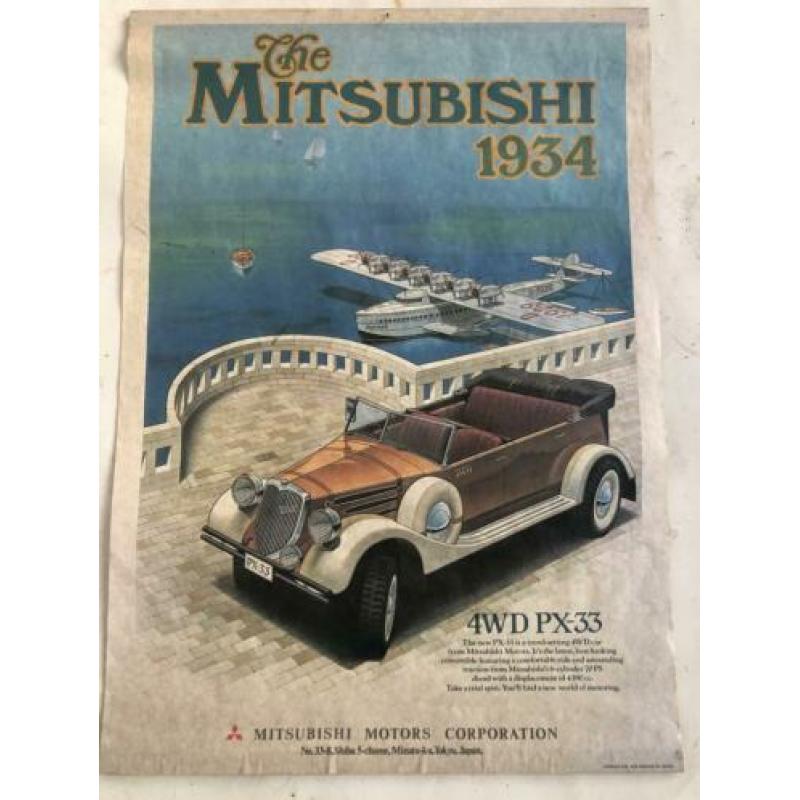 1934 Mitsubishi px33 4wd vintage militaria poster