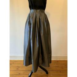 Grijze vintage metallic high waist rok SALE
