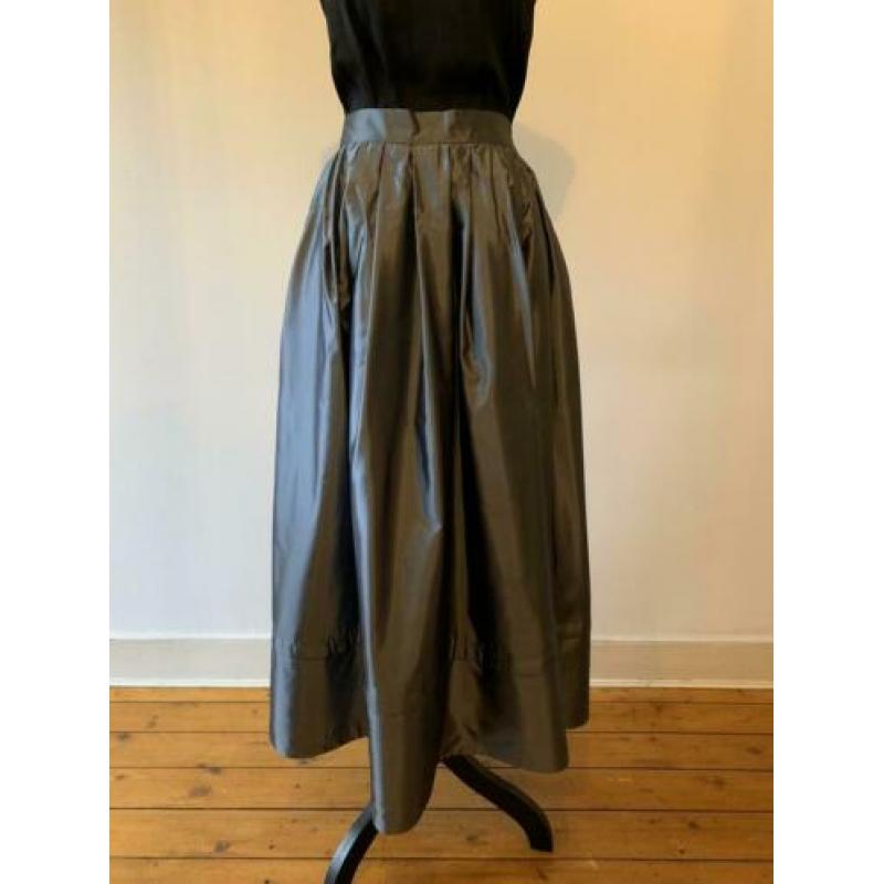 Grijze vintage metallic high waist rok SALE