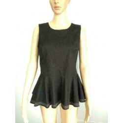 D532 Cora Kemperman maat L=40/42 blousje top tuniek zwart