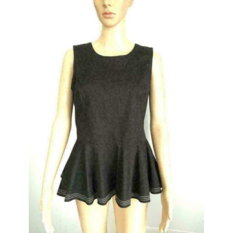 D532 Cora Kemperman maat L=40/42 blousje top tuniek zwart
