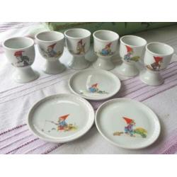 Eierdopjes Royal Schwabap porcelain original en schaaltjes