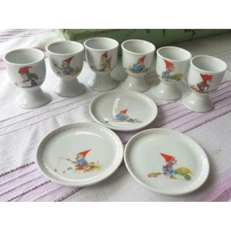 Eierdopjes Royal Schwabap porcelain original en schaaltjes