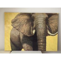 Groot schilderij Olifant