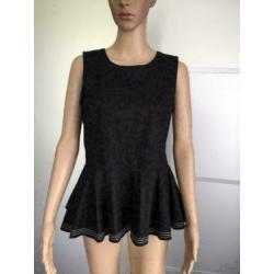 D532 Cora Kemperman maat L=40/42 blousje top tuniek zwart