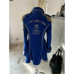 Carnavals jas oeteldonk blauw fluwele mantel S nu maar 100,-