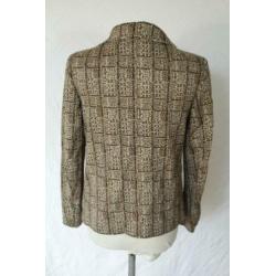 Gaaf bruin jaren '70 jasje.Mt S.50% wol.15% angora.Glaser