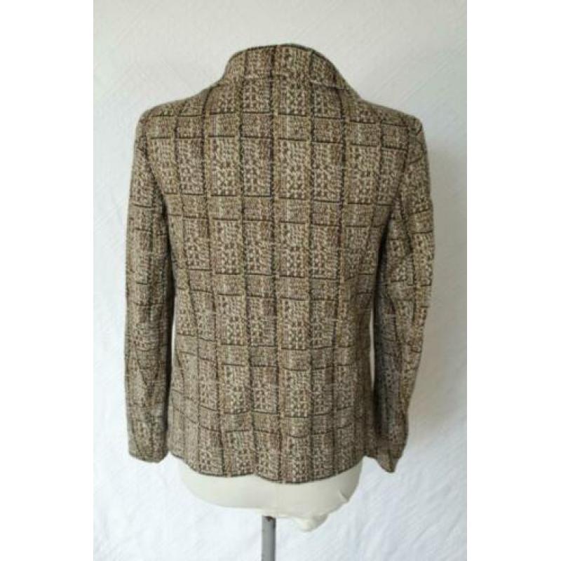 Gaaf bruin jaren '70 jasje.Mt S.50% wol.15% angora.Glaser