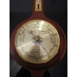 Vintage houten barometer, hygrometer en thermometer