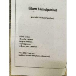Eiken lamelparket gerookt & naturel geolied 14x190mm