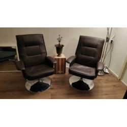 2x draai fauteuil met verstelbare rugleuning