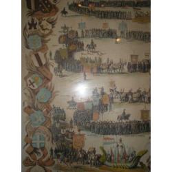 antieke prent in orginele lijst 150 jaar oud