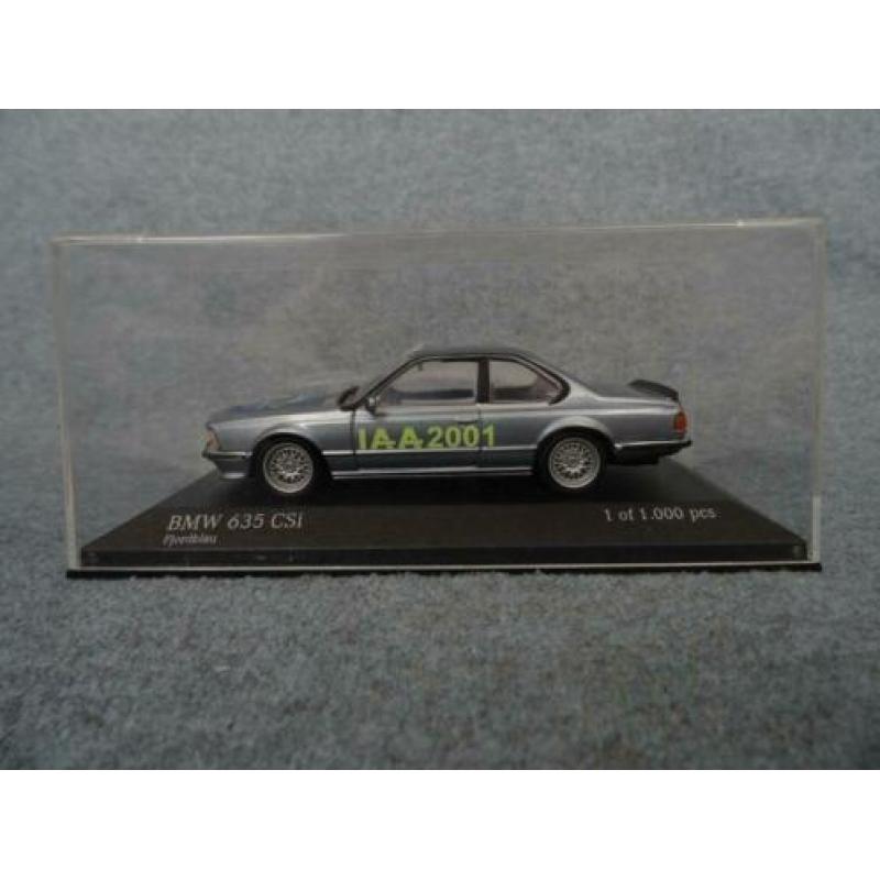 BMW E24 635 CSi blauw IAA 2001 Minichamps 1:43 ZELDZAAM