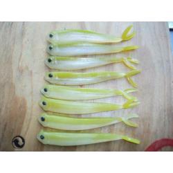 8 stuks kunstaas shads / roofvis shads / dropshot shads