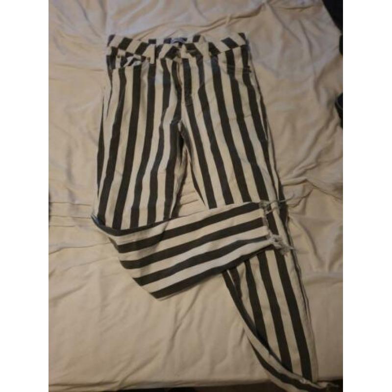 Gestreepte jeans