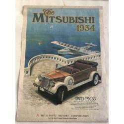 1934 Mitsubishi px33 4wd vintage militaria poster